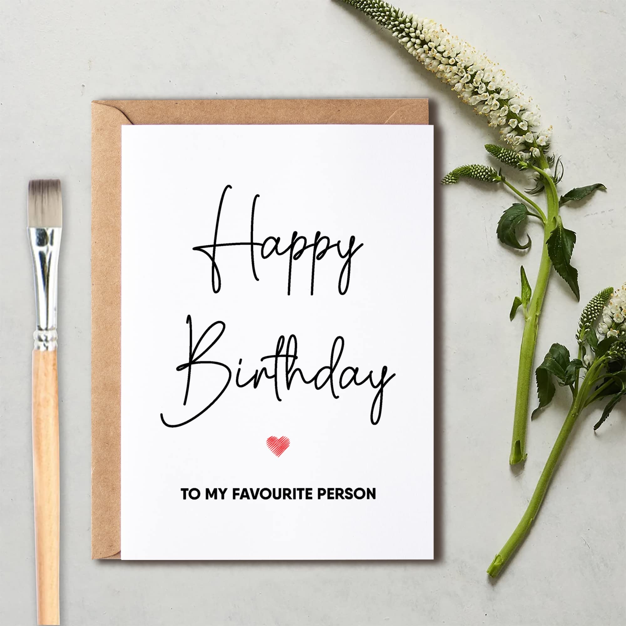 OystersPearl Happy Birthday To My Favourite Person - Birthday Card - Romantic Birthday Card - Valentine Card - Birthday Card - I Love You Card