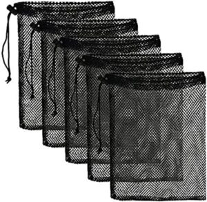 8pcs mesh bags drawstring bag set - nylon mesh drawstring bags with cord lock closure - delicates laundry bag for washing machine - small gym bag for basketball, volleyball, football, golf stuff balls