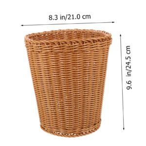 OKUMEYR Trash Can, Plastic, Brown, Open-Top