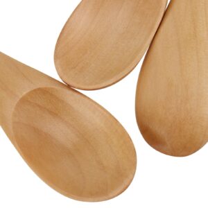 HAKZEON 20 PCS Mini Wooden Salt Scoop, Small Wooden Spoons for Spice Jars, Small Salt Spoon with Short Handle, Tiny Wooden Spice Spoons for Loose Tea Leaves, Candy, Coffee