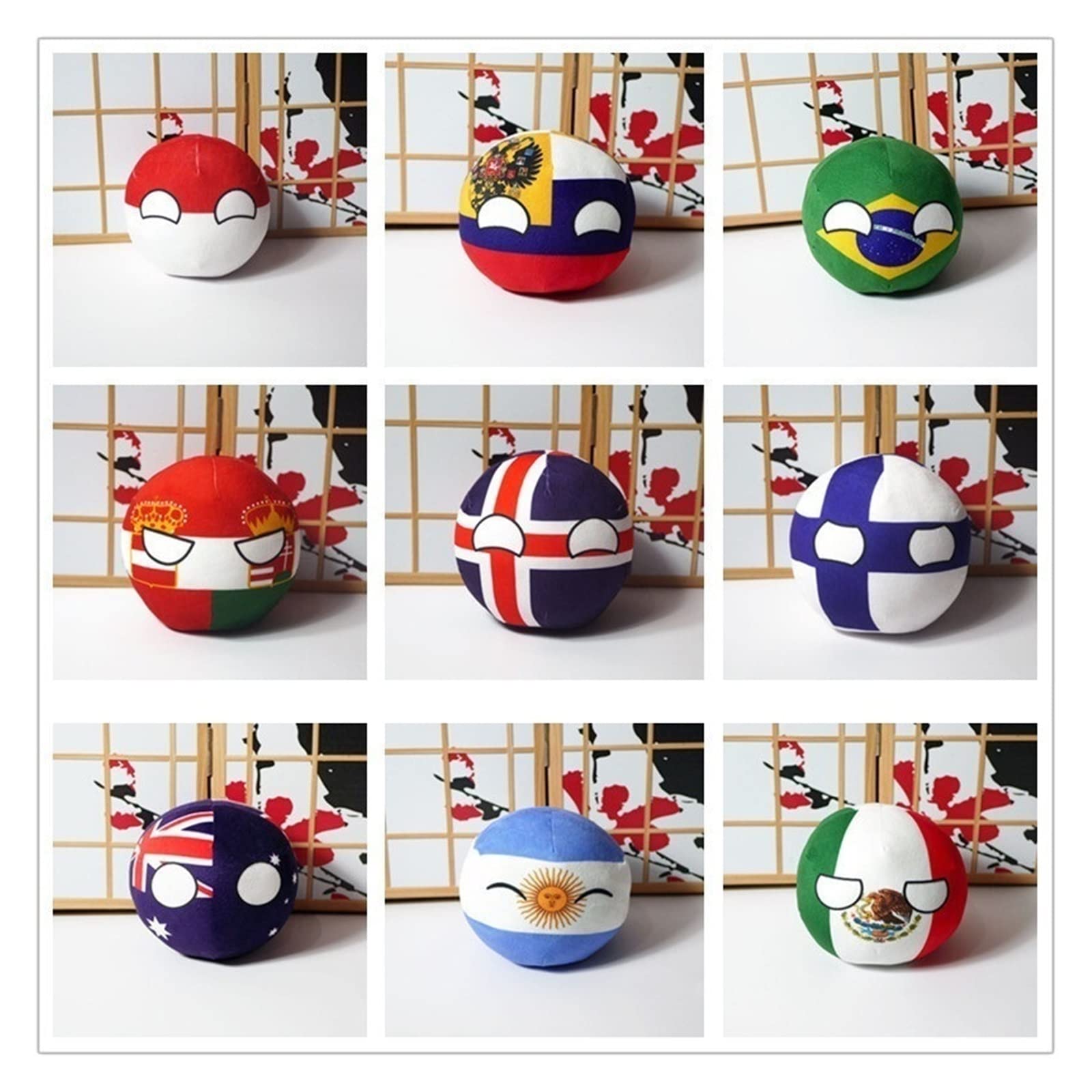 GANGKJDS Polandball Plush Dolls Australia Poland Brazil Belarus Mexico Portugal Countryball Stuffed Pillow Bag Pendant Cosplay Gift (Color : Russian, Size : 9cm)