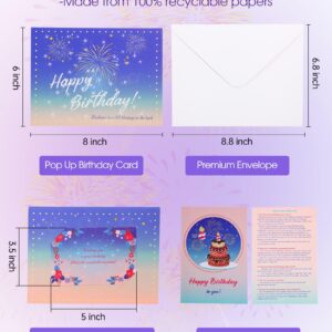 Ytanhr Birthday Cards, 3D Pop Up Birthday Card with Happy Birthday Song and Lights, Funny Gift Card Birthday, Unique Birthday Gifts for Women Men Kids (All Ages, Firework Effect)