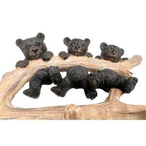 AMAJY Decorative Wall Mounted Hook with Three Black Bear Cubs Hanging on a Tree Branch for Coats, Towels, Bags, Caps and More - Cabin Lodge Style Decor