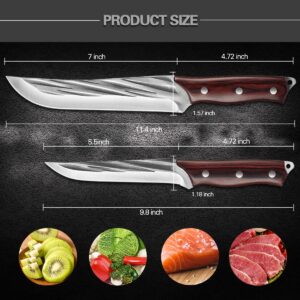 ANBFF Chef Knife and Boning Knife Set, Sharp High Carbon Stainless Steel Kitchen Knives with Ergonomic Handle - Professional Quality, Sturdy and Versatile - for Slicing, Carving, and Deboning