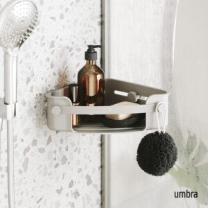 Umbra Flex Adhesive Shower Corner Shelf for Bathroom, Grey