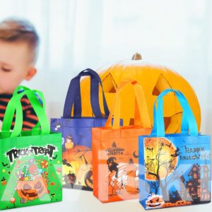 Aviski 20PCS Halloween Trick or Treat Bags, Small Halloween Tote Bags with Handles, Gift Bags, Multifunctional Non-Woven Halloween Bags for Gifts Wrapping, Halloween Party Supplies