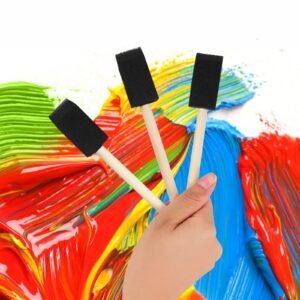 40 Pcs Foam Brush,1” Foam Paint Brushes, Wood Handle Sponge Paint Brush, Foam Brushes for Painting for Staining, Varnishes, and DIY Craft Projects