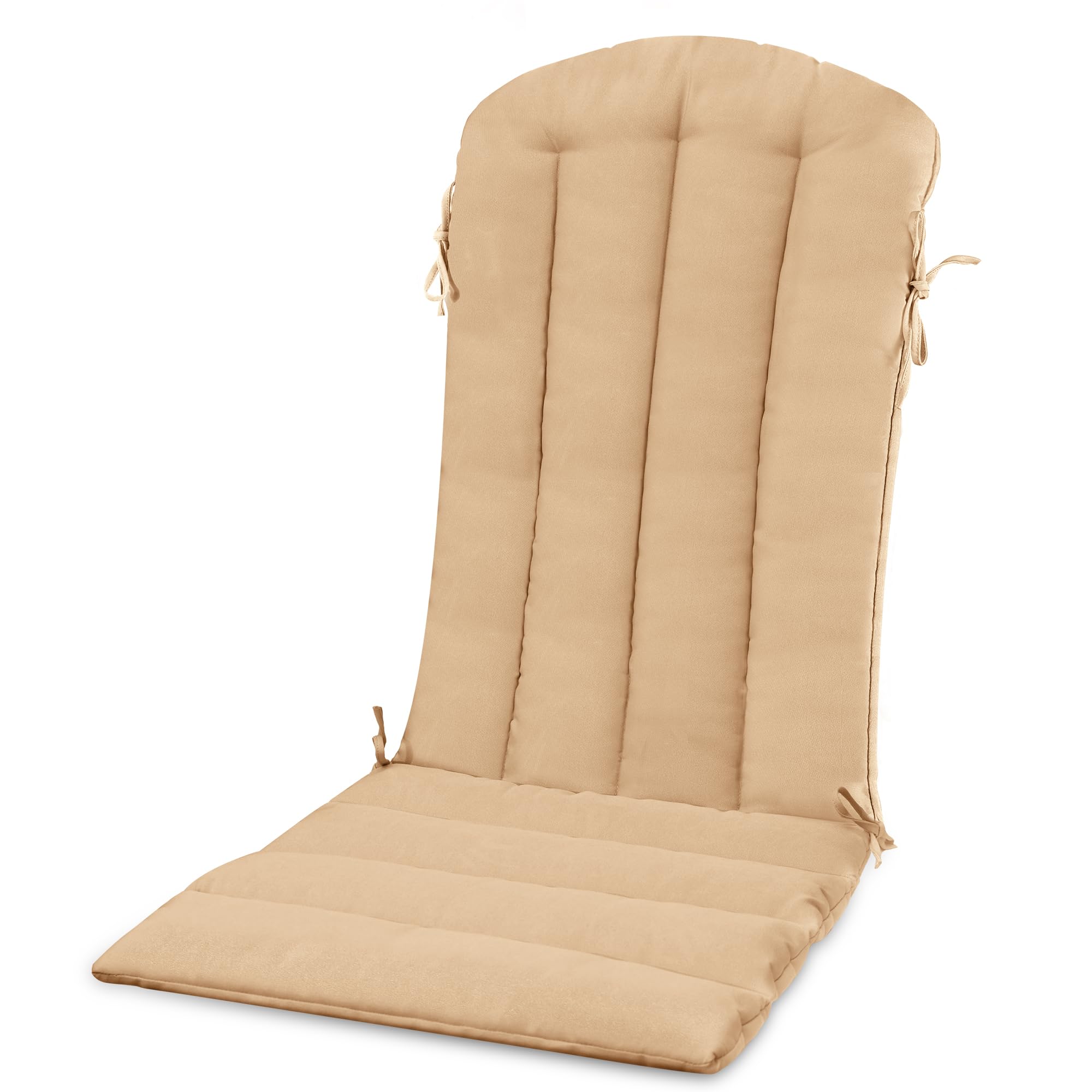 YEFU Adirondack Chair Cushion, Rocking Chair Cushions with Straps, Folding Patio Chair Pad for Indoor and Outdoor, 19.7x18.9x1.5 Inch, Light Brown