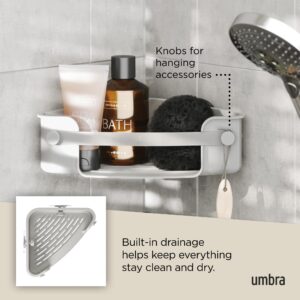 Umbra Flex Adhesive Shower Corner Shelf for Bathroom, Grey