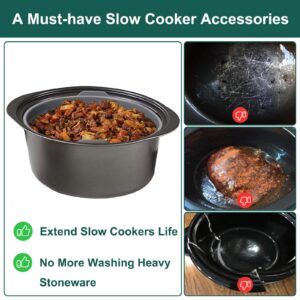 Slow Cooker Liners, Foldable Reusable Silicone Cooking Liners Compatible with Crock-Pot & Hamilton Beach Oval 6-7 QT, Leakproof Dishwasher Safe Slow Cooker Accessories for Most Oval Shape 1 PCS Grey