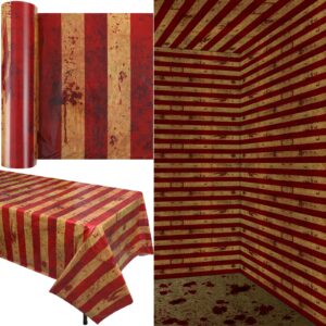 dandat 100 ft long creepy carnival tablecloth roll for halloween bloody circus tent backdrop evil carnival decorations for clown room wall horror scary birthday party supplies for halloween circus