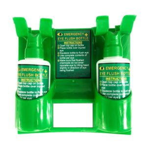 oysterboy portable emergency eye wash station wall-mounted first aid eye wash kit with mirror & 2x 16oz empty bottles (no eye wash solution included) (basic)