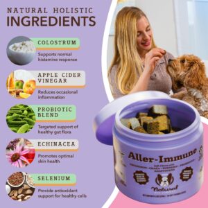 Natural Dog Company Aller-Immune Chews (90 Pieces), Turkey Flavor, Canine-Specific Probiotics, Allergy Immune Supplement for Dogs, Boosts Immune System, Antioxidant, Itch Relief for Dogs