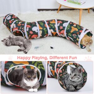 Glittme Cat Tunnel, Cat Tunnels for Indoor Cats, S-Shape Peekaboo Cat Cave with Cat Toys, Foldable Cat Tubes and Tunnels for Cats, Rabbit, Puppy, Guinea Pig