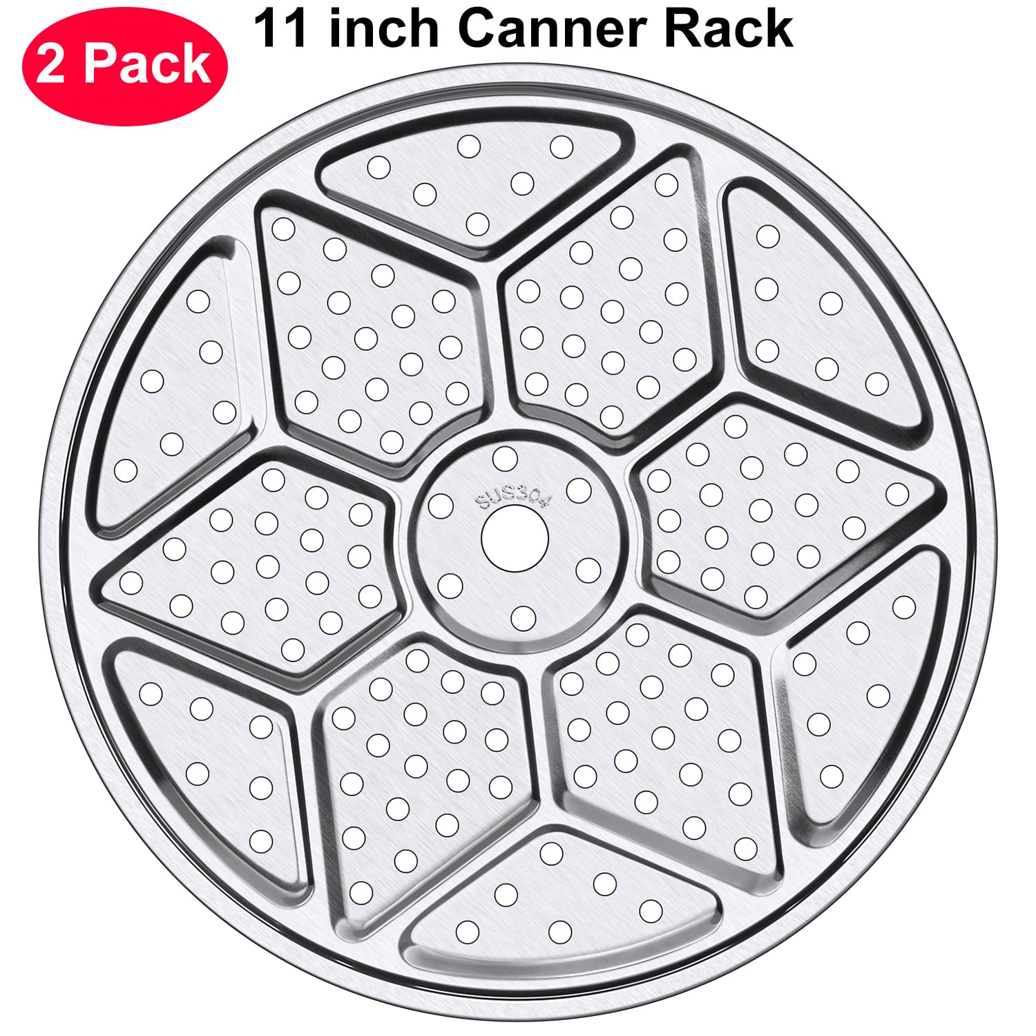 Jolaxy 2-Pack 11" Pressure Canner Rack + Cotton Jars Mat, 304 Stainless Steel Cooking Rack, 11 inch Canning Rack Replacement for Presto All-American and More Pressure Canner