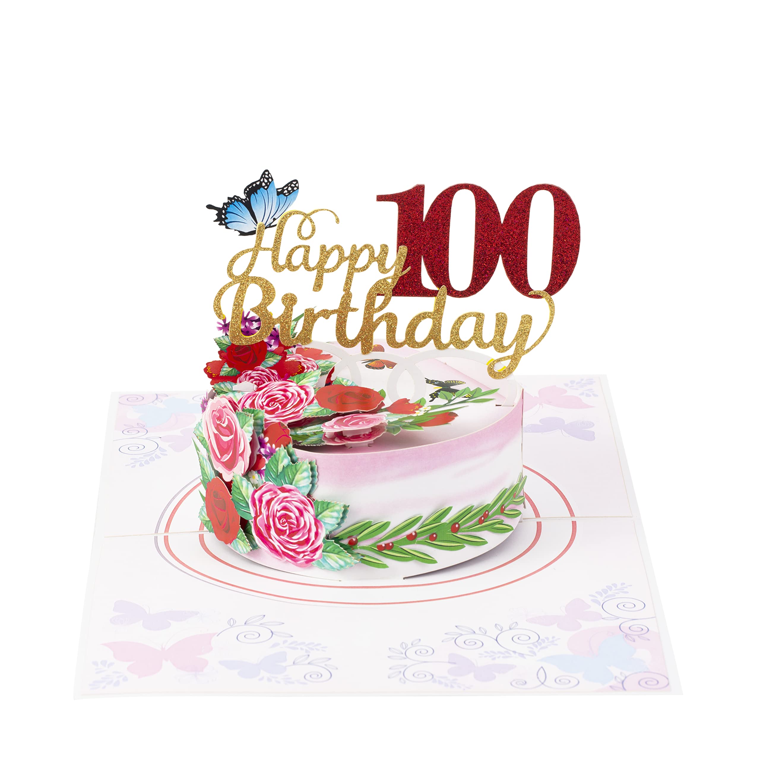 TRUANCE Pop Up Card, 100Th Birthday Card, Happy Birthday Gift For Men, Women, Brother, Sister, Mom, Dad And Friend