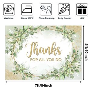 Avezano Thanks for All You Do Backdrop Sage Green Thank You Party Background Thanks to Staff Teachers Professors Doctors Photo Banner Happy Retirement National Nurse's Day Party Decorations (7x5ft)