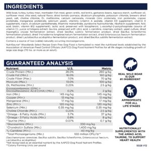 NutriSource Woodland Select Grain Free Dry Dog Food, Boar, Turkey and Menhaden Fish Meal, 26LB