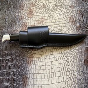 Carl Thomas Leathers Custom Cross Draw Knife Sheath Fits Buck 105 Knife, Fixed Blade Knife Holder, Black