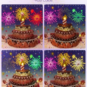 Ytanhr Birthday Cards, 3D Pop Up Birthday Card with Happy Birthday Song and Lights, Funny Gift Card Birthday, Unique Birthday Gifts for Women Men Kids (All Ages, Firework Effect)