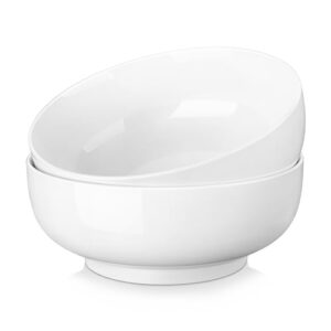 malacasa serving bowls, 114 oz(10") extra large salad bowls set of 2, porcelain white serving bowls for salad, soup, pasta and dinner, large ceramic bowl set for entertaining, series regular