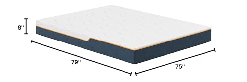 Nautica Home Enliven 8" Medium Gel Memory Foam Mattress with Cooling Air Flow and Pressure Relieving Foam Layers, Bed-in-a-Box, King, White