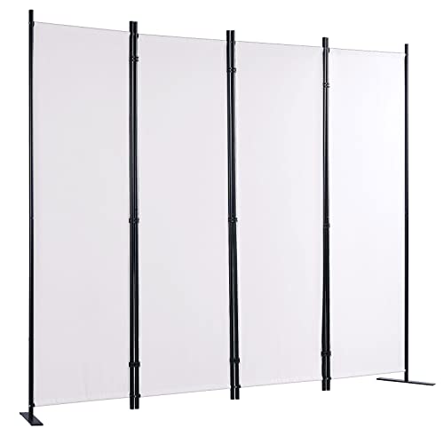 VEVOR Room Divider, 5.6 ft Room Dividers and Folding Privacy Screens (4-Panel), Fabric Partition Room Dividers for Office, Bedroom, Dining Room, Study, Freestanding, Beige