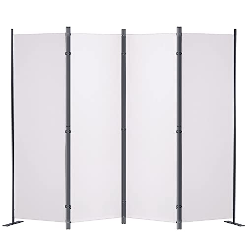 VEVOR Room Divider, 5.6 ft Room Dividers and Folding Privacy Screens (4-Panel), Fabric Partition Room Dividers for Office, Bedroom, Dining Room, Study, Freestanding, Beige