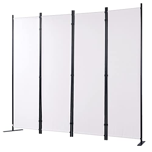 VEVOR Room Divider, 5.6 ft Room Dividers and Folding Privacy Screens (4-Panel), Fabric Partition Room Dividers for Office, Bedroom, Dining Room, Study, Freestanding, Beige