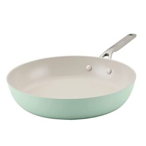 kitchenaid hard anodized ceramic nonstick frying pan/skillet, 12.25 inch, pistachio