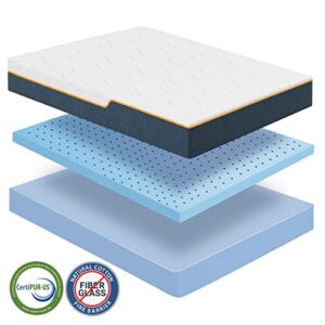 Nautica Home Enliven 8" Medium Gel Memory Foam Mattress with Cooling Air Flow and Pressure Relieving Foam Layers, Bed-in-a-Box, King, White