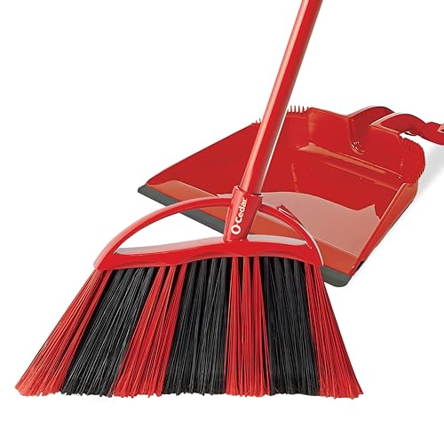 O-Cedar One Sweep Broom with Step-On Dustpan | Remove 99% with One Sweep | Lightweight Quiet Cleaning Tool | Ideal for Pet Owners