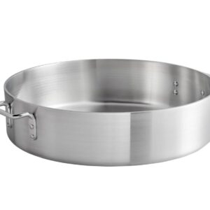 Soro Essentials- 40 qt. Heavy Weight Aluminum Brazier 6 mm Thickness- Brazier with Riveted Handles Perfect for Roasting Sauteing Searing and Pan Frying