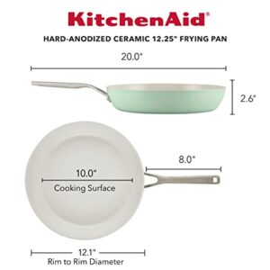 KitchenAid Hard Anodized Ceramic Nonstick Frying Pan/Skillet, 12.25 Inch, Pistachio