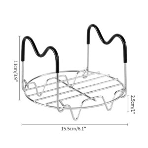 Steamer Rack Trivet with Handles for Instant Pot Pressure Cooker Accessories (Handle with Silicone, for 3qt)