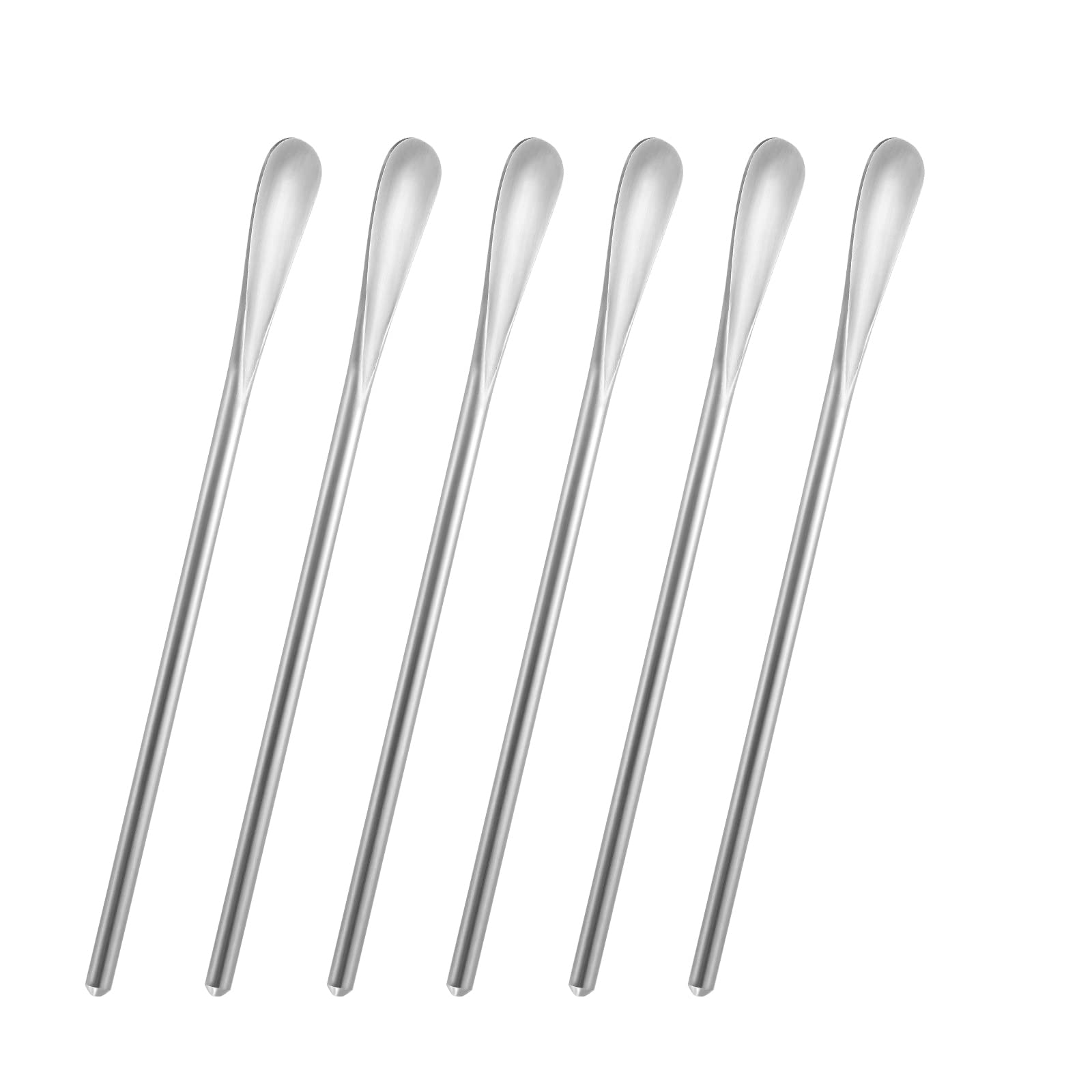 6.2 In Stainless Steel Long Coffee Spoon Stirring/Stir Stick,Drink Stirrer Mixing Spoon,Metal Coffee Stirrer Cocktail Stick Reusable,Long Skinny Teaspoon Stirring,Tiny Spoon,Iced Tea Spoon,Bar Spoon.