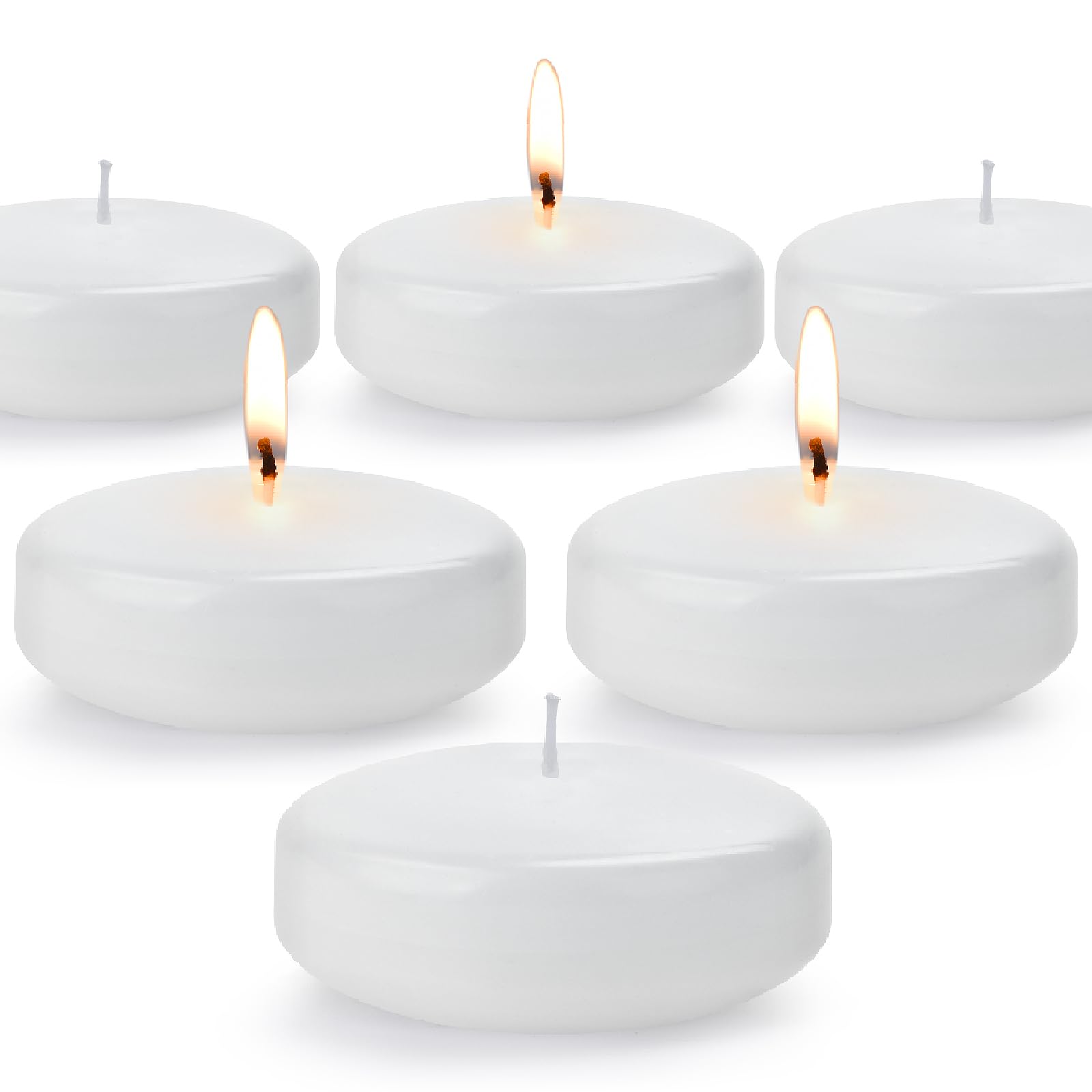 Baikaraer White Floating Candles-3 Inch Unscented Dripless Wax 13-15 Hours Burning,36 Pack for Centerpieces Floating Candles, for Cylindrical Vases, Swimming Pool,Restaurant,Wedding,Party Decoration