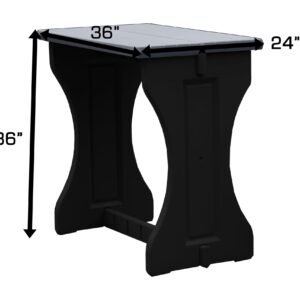 Leisure Accents Single Bar Set Includes 2 Barstools Deep Grey Top & Black Base Ideal for Patio Hot Tub Area Backyard Durable WeatherResistant Design Easy Nohardware Assembly Proudly Made in USA