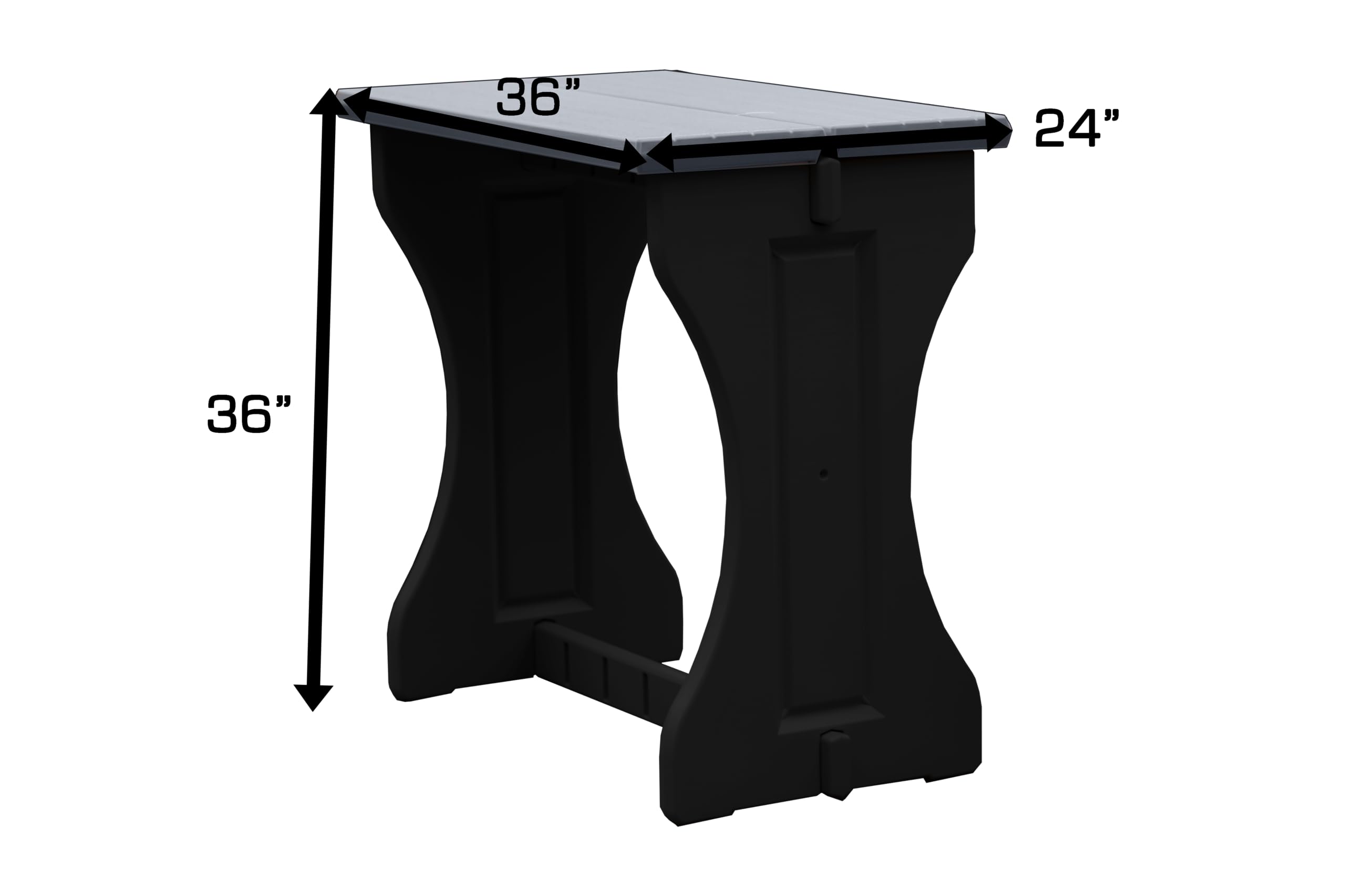 Leisure Accents Single Bar Set Includes 2 Barstools Deep Grey Top & Black Base Ideal for Patio Hot Tub Area Backyard Durable WeatherResistant Design Easy Nohardware Assembly Proudly Made in USA