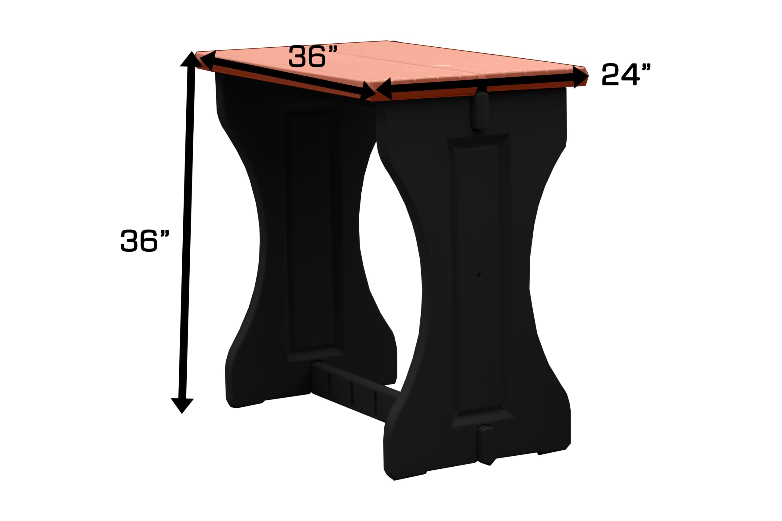 Leisure Accents Double Bar Set Includes 2 Barstools Redwood Top & Black Base Ideal for Patio Hot Tub Area Backyard Durable WeatherResistant Design Easy Nohardware Assembly Proudly Made in USA