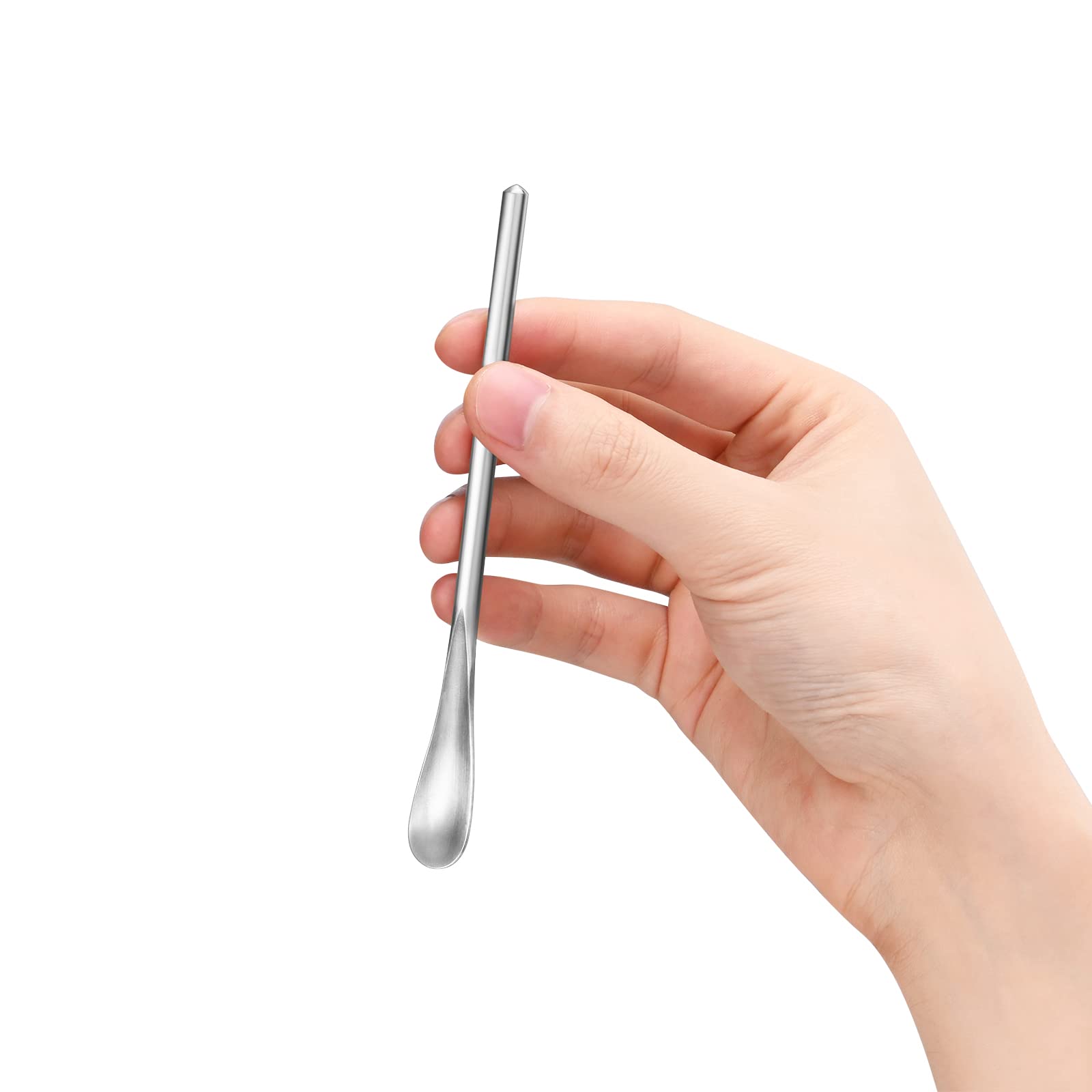 5 In Stainless Steel Long Coffee Spoon Stirring/Stir Stick,Drink Stirrer Mixing Spoon,Metal Coffee Stirrer Cocktail Stick Reusable,Long Skinny Teaspoon Stirring,Tiny Spoon,Iced Tea Spoon,Bar Spoon.