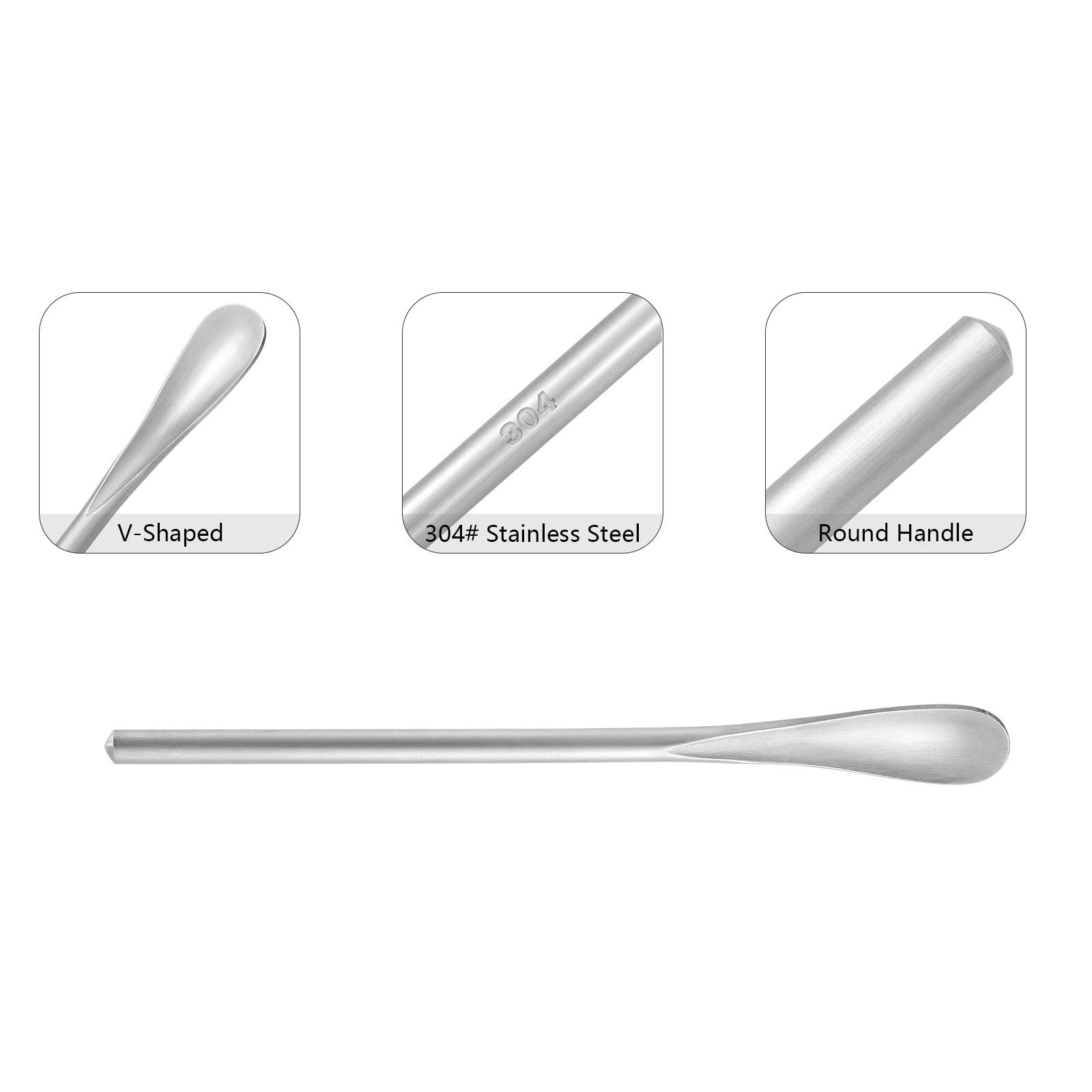 5 In Stainless Steel Long Coffee Spoon Stirring/Stir Stick,Drink Stirrer Mixing Spoon,Metal Coffee Stirrer Cocktail Stick Reusable,Long Skinny Teaspoon Stirring,Tiny Spoon,Iced Tea Spoon,Bar Spoon.