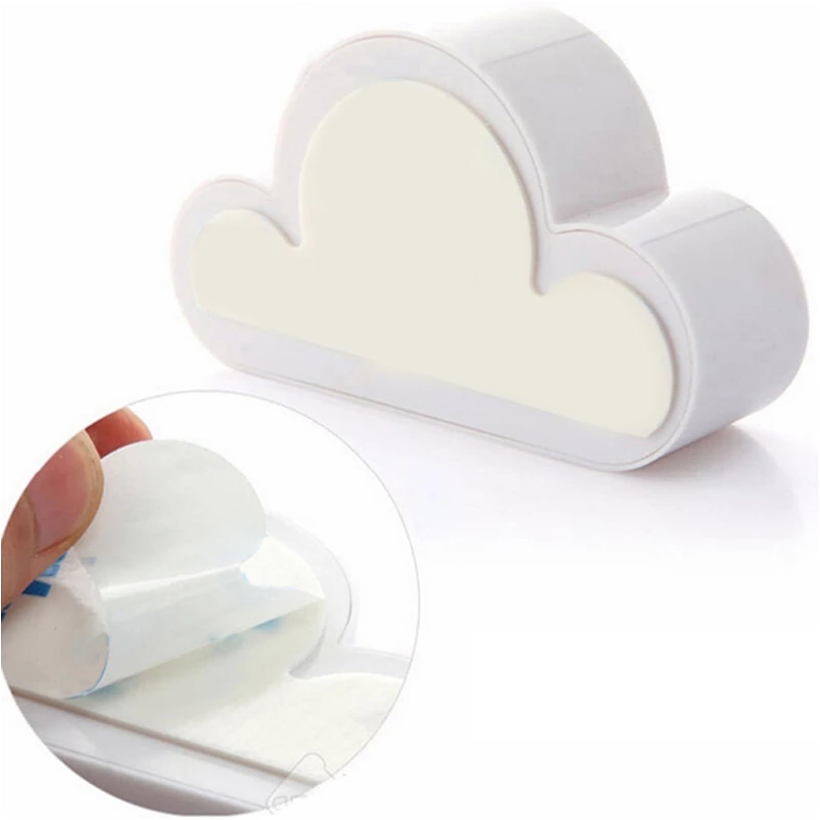 White Cloud Magnetic Key Holder for Wall, Cloud Adhesive Cute Key Hanger Organizer, Easy to Mount, Powerful Magnets Keep Keychains and Loose Keys Securely in Place