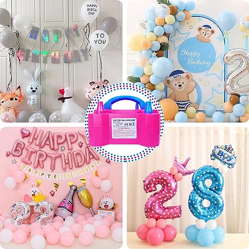 YEPVIE Electric Balloon Pump, Portable 2 Modes Balloon Blower Machine with 14 Balloon Arch Kits, Air Pump for Balloon, Balloon Inflator for Party Decoration