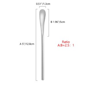 5 In Stainless Steel Long Coffee Spoon Stirring/Stir Stick,Drink Stirrer Mixing Spoon,Metal Coffee Stirrer Cocktail Stick Reusable,Long Skinny Teaspoon Stirring,Tiny Spoon,Iced Tea Spoon,Bar Spoon.