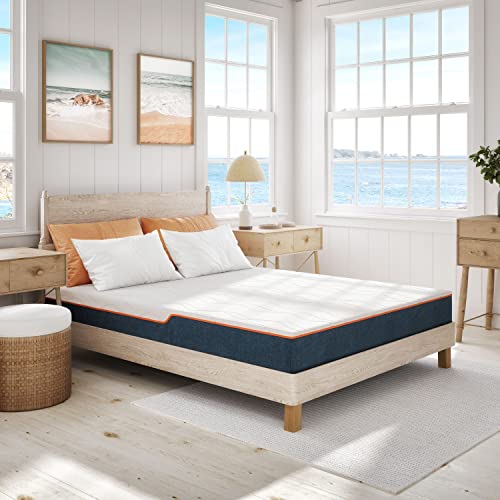 Nautica Home Enliven 8" Medium Gel Memory Foam Mattress with Cooling Air Flow and Pressure Relieving Foam Layers, Bed-in-a-Box, King, White