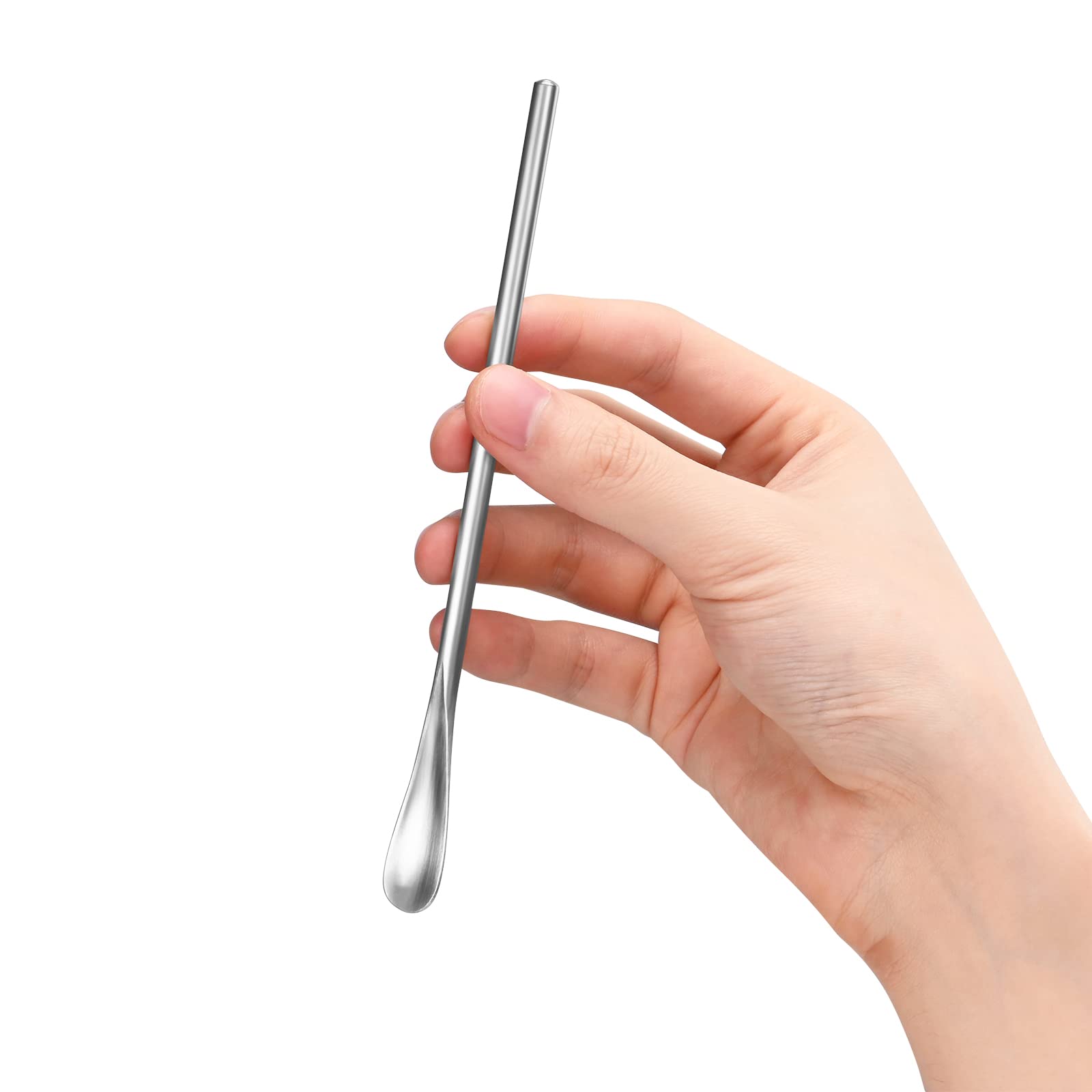 6.2 In Stainless Steel Long Coffee Spoon Stirring/Stir Stick,Drink Stirrer Mixing Spoon,Metal Coffee Stirrer Cocktail Stick Reusable,Long Skinny Teaspoon Stirring,Tiny Spoon,Iced Tea Spoon,Bar Spoon.