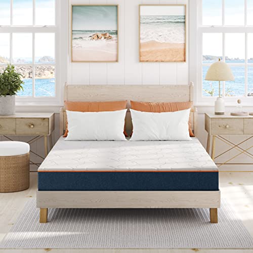 Nautica Home Enliven 8" Medium Gel Memory Foam Mattress with Cooling Air Flow and Pressure Relieving Foam Layers, Bed-in-a-Box, King, White