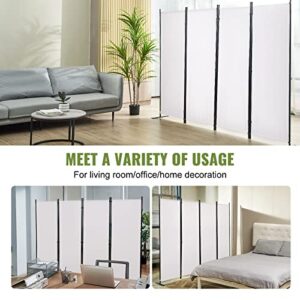 VEVOR Room Divider, 5.6 ft Room Dividers and Folding Privacy Screens (4-Panel), Fabric Partition Room Dividers for Office, Bedroom, Dining Room, Study, Freestanding, Beige