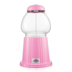 Olde Midway 12" Gumball Machine with Glass Globe and Metal Base - Pink, Vintage-Style Bubble Gum Candy Dispenser